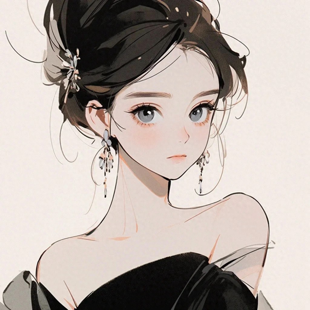女生手绘干净又好看的气质头像图片