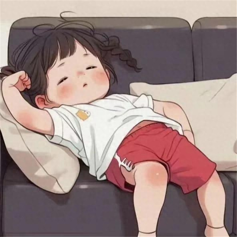 可爱躺平娃娃头像图片