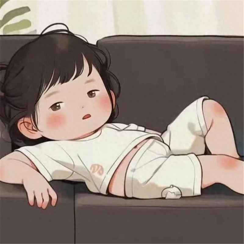 可爱躺平娃娃头像图片