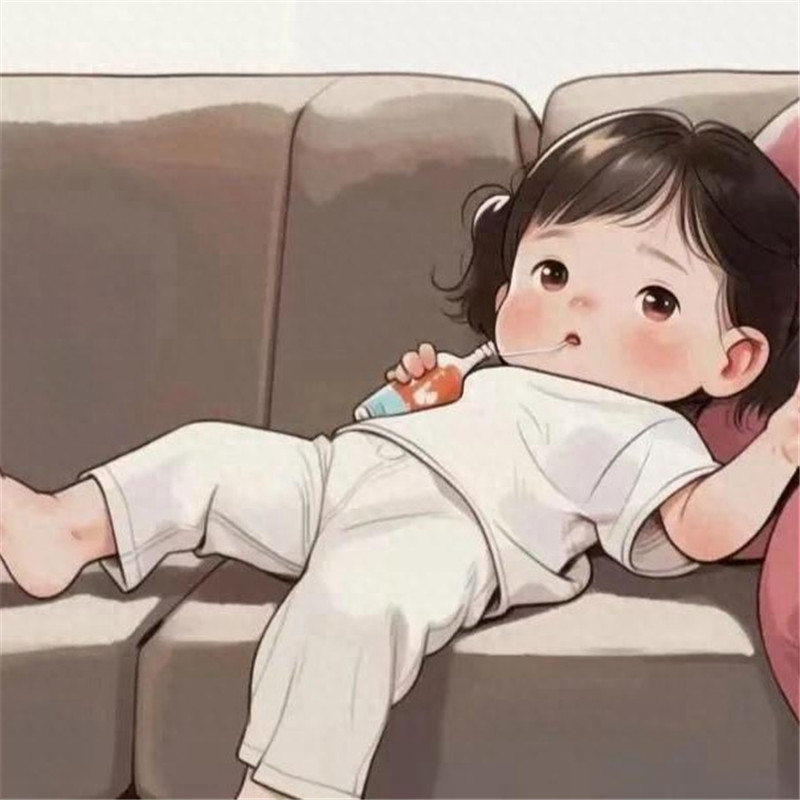 可爱躺平娃娃头像图片