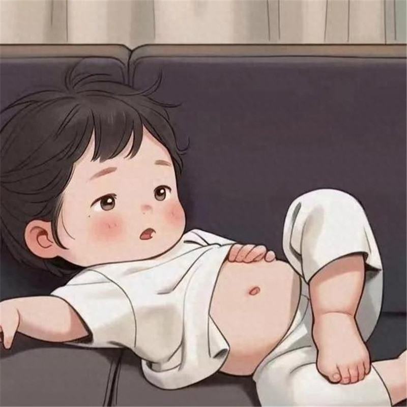 可爱躺平娃娃头像图片