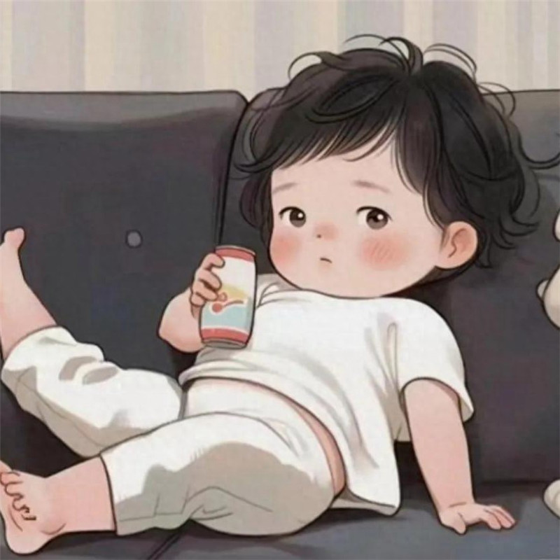 可爱躺平娃娃头像图片