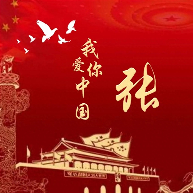 我爱你中国中国红姓氏头像图片