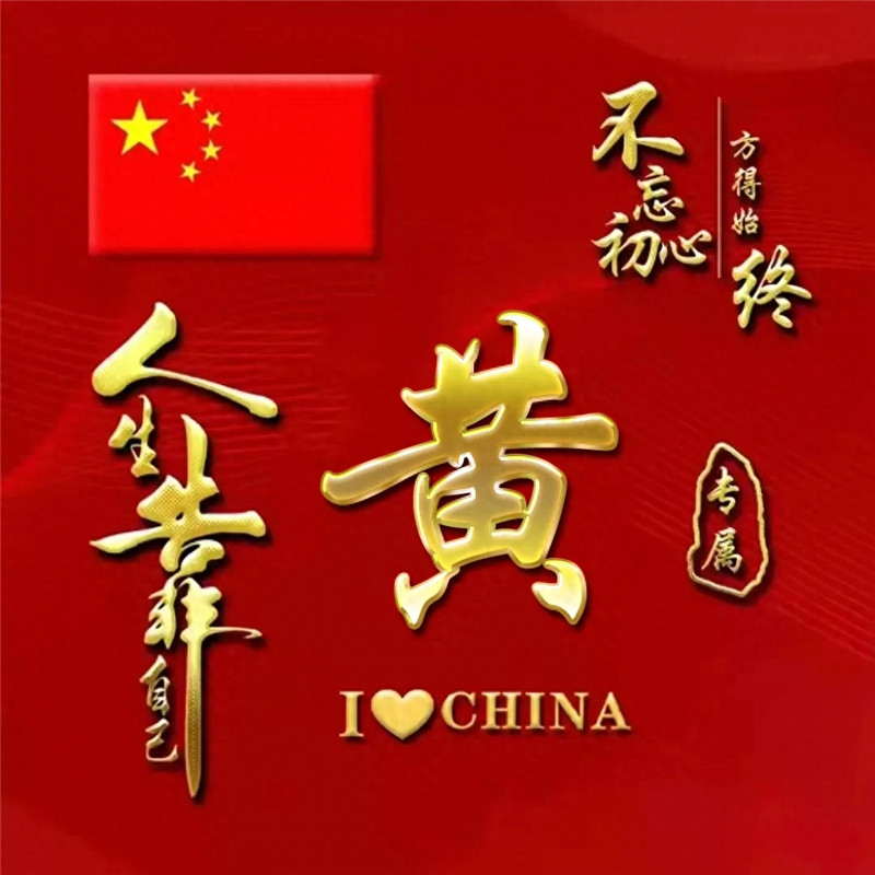 超火爱国姓氏微信头像图片