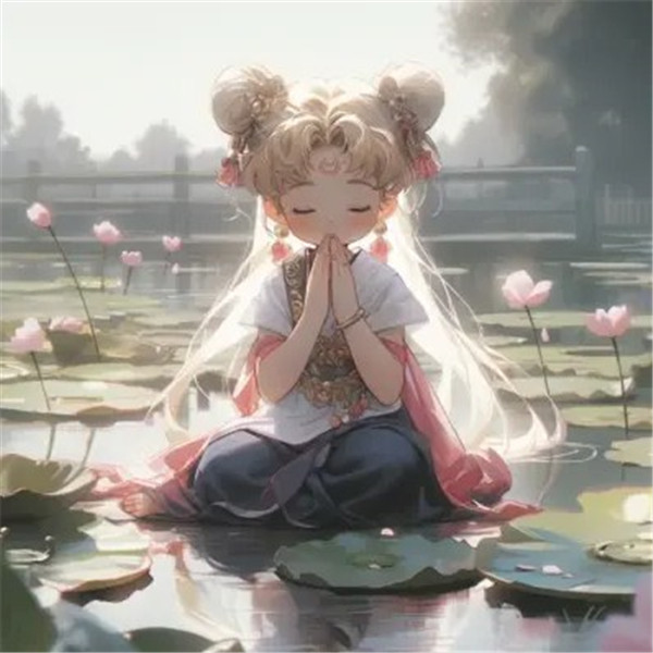 精致清新脱俗的佛系女生动漫头像图片