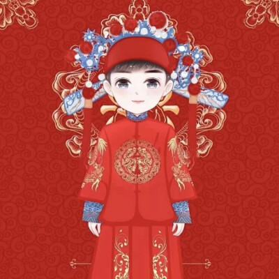 新郎新娘一左一右结婚情侣头像图片