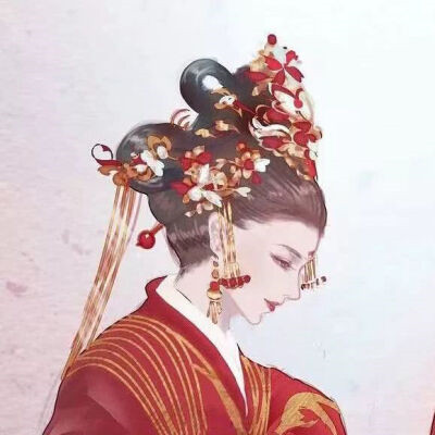 新郎新娘一左一右结婚情侣头像图片