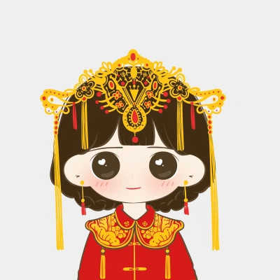 新郎新娘一左一右结婚情侣头像图片