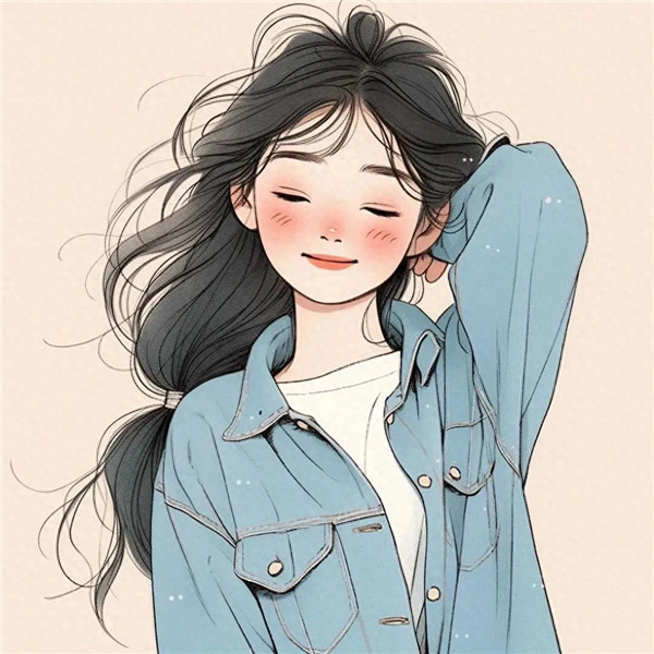 简单又时尚手绘一男一女专属情侣头像图片