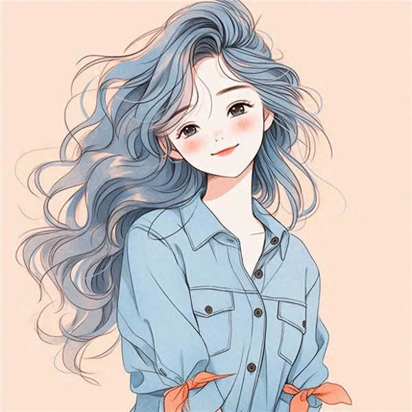 简单又时尚手绘一男一女专属情侣头像图片
