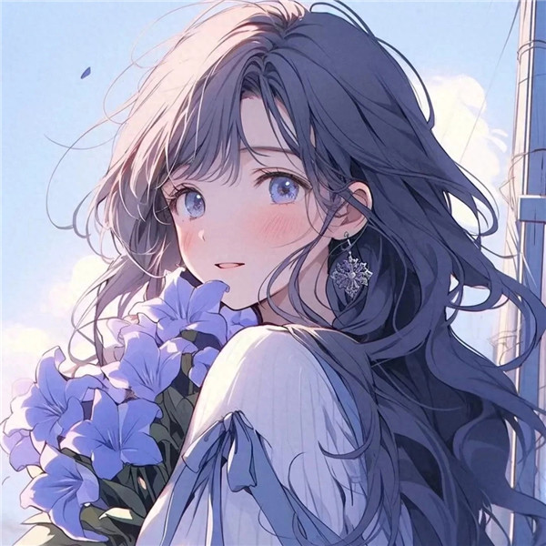 紫色动漫女生头像图片