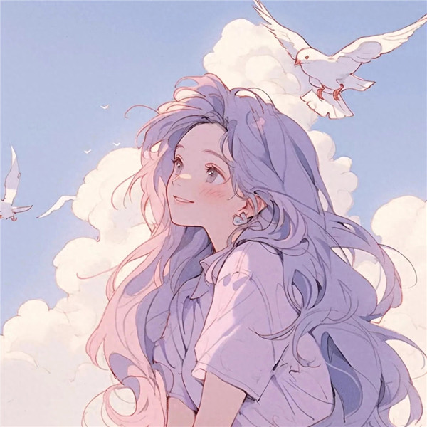 紫色动漫女生头像图片