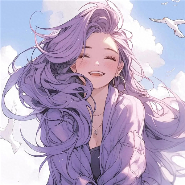 紫色动漫女生头像图片