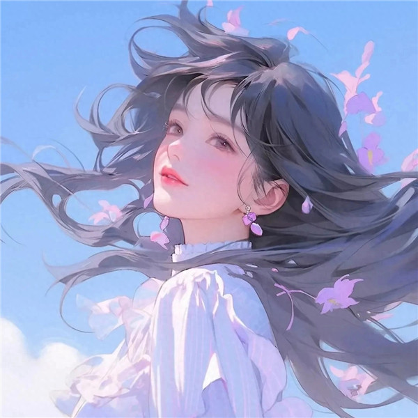 紫色动漫女生头像图片