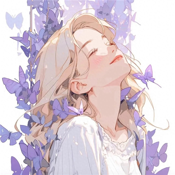 紫色动漫女生头像图片