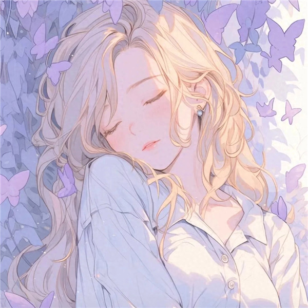紫色动漫女生头像图片