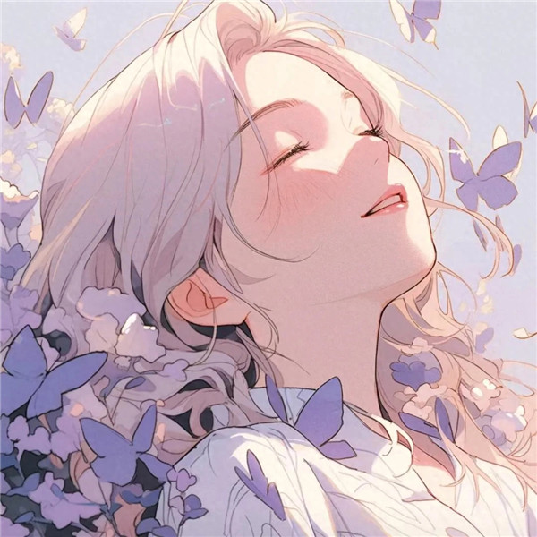 紫色动漫女生头像图片