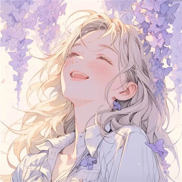 紫色动漫女生头像图片