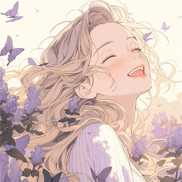紫色动漫女生头像图片