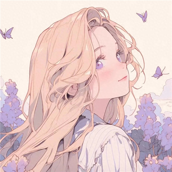 紫色动漫女生头像图片