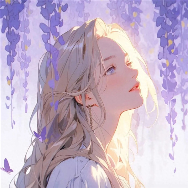 紫色动漫女生头像图片