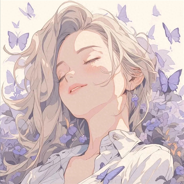 紫色动漫女生头像图片