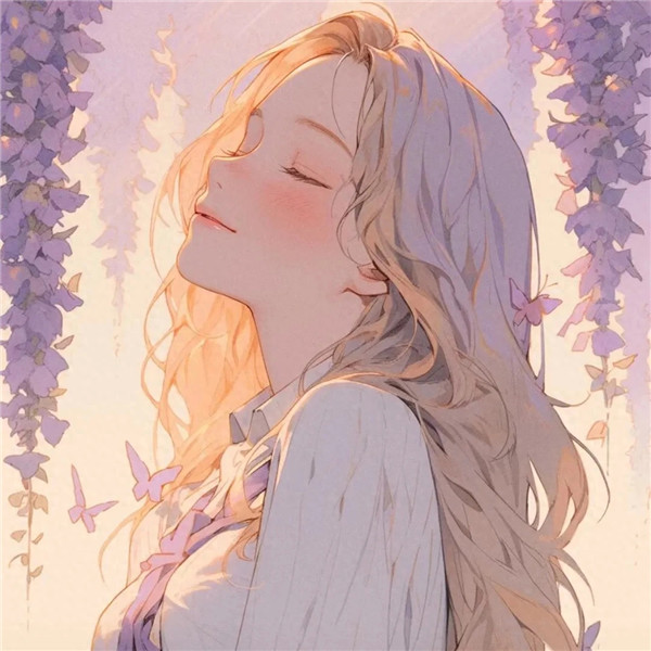 紫色动漫女生头像图片