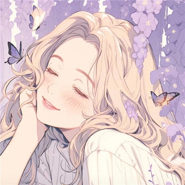 紫色动漫女生头像图片
