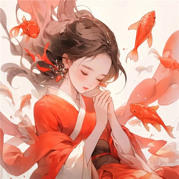 动漫锦鲤古风少女头像图片