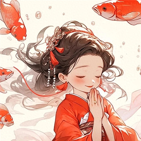 动漫锦鲤古风少女头像图片