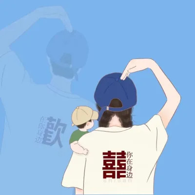 手绘亲子情侣头像图片