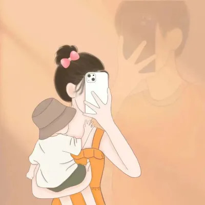 手绘亲子情侣头像图片