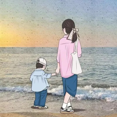 手绘亲子情侣头像图片