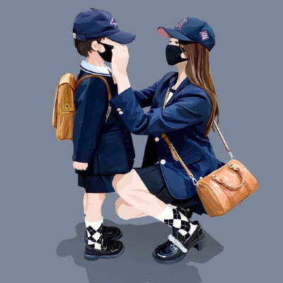 手绘亲子情侣头像图片