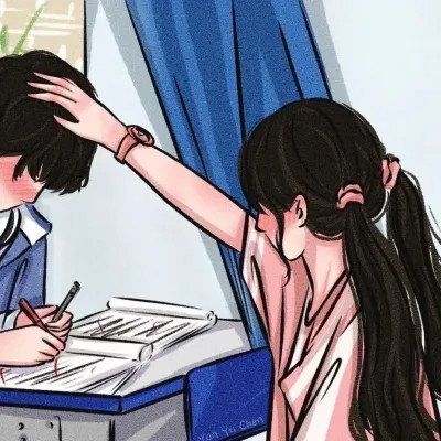 超甜手绘情侣头像二人专用