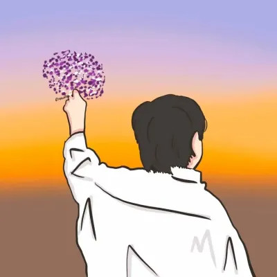 超甜手绘情侣头像二人专用