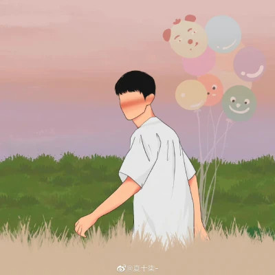 爆好看的一左一右配对手绘情侣头像图片