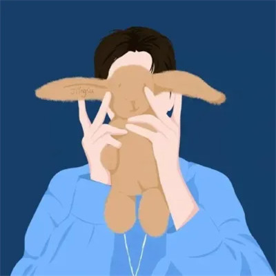 超甜的手绘情侣头像一人一半图片