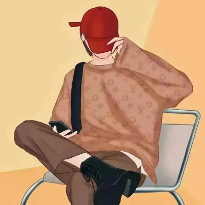 超甜的手绘情侣头像一人一半图片