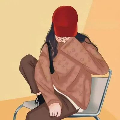 超甜的手绘情侣头像一人一半图片