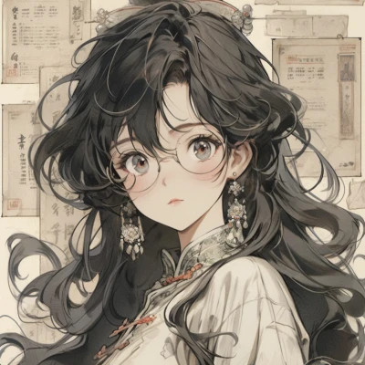 潮流复古旧漫风女头高清大图
