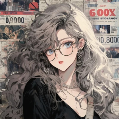潮流复古旧漫风女头高清大图