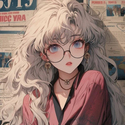 潮流复古旧漫风女头高清大图