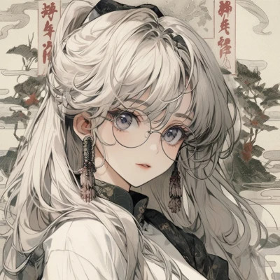 潮流复古旧漫风女头高清大图