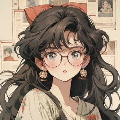 潮流复古旧漫风女头高清大图