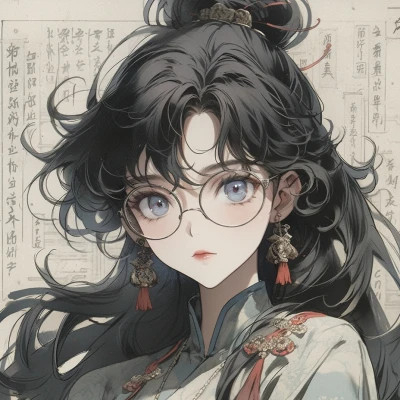 潮流复古旧漫风女头高清大图