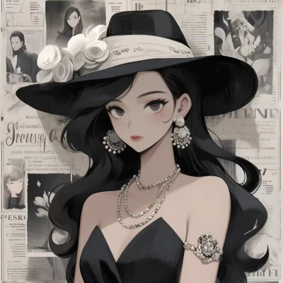 潮流复古旧漫风女头高清大图