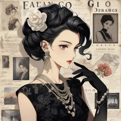 潮流复古旧漫风女头高清大图