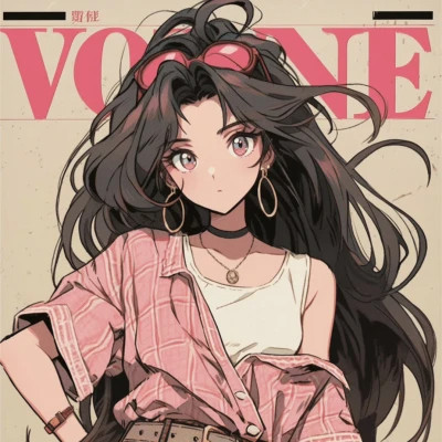潮流复古旧漫风女头高清大图