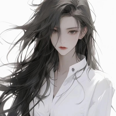 画风超酷旧漫女生手绘头像图片